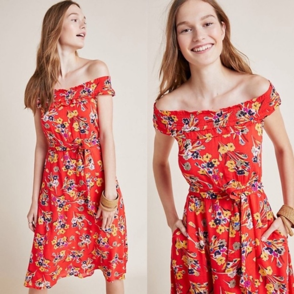 Anthropologie Colloquial Off-The-Shoulder Dress